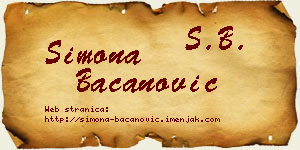 Simona Bacanović vizit kartica